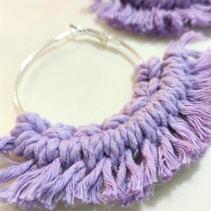 BOHO macrame levander earrings