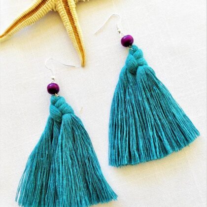 BOHO teal earrings summer bohostyle