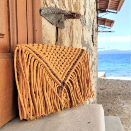 Χειροποίητη τσάντα μακραμε boho style