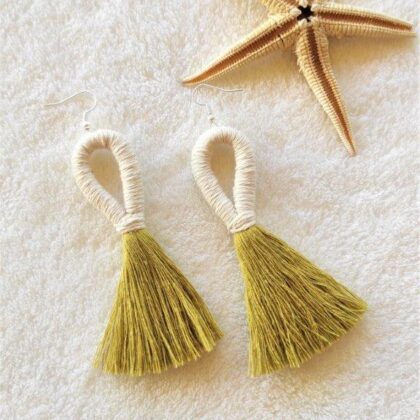 BOHO kiwi summer earrings