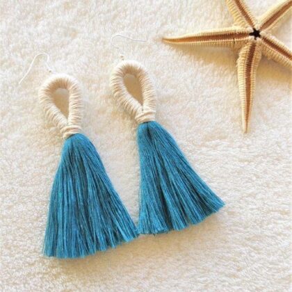 BOHO teal summer earrings