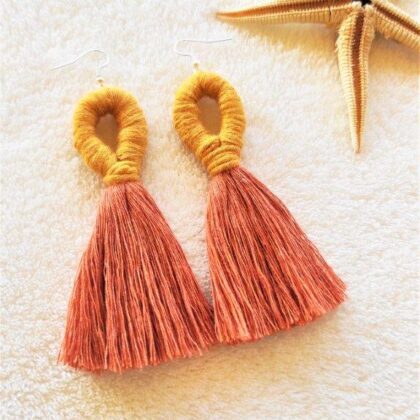 BOHO mustard terracota summer earrings